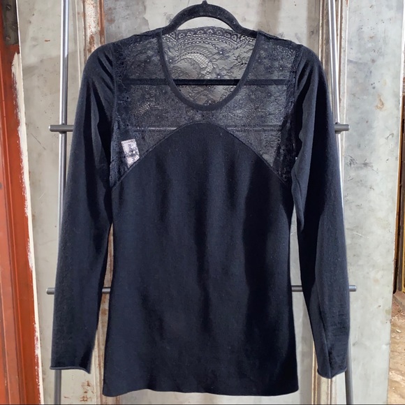 Emilio Pucci Black Wool Lace Open Back Sweater - Picture 1 of 16